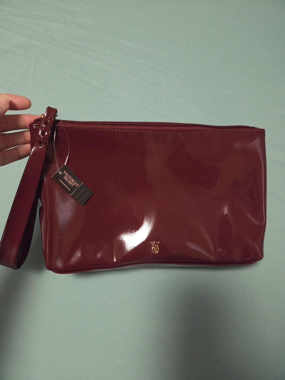 Victoria's Secret Patent Wristlet Clutch - Deep Burgundy